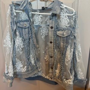 AZI Jean Floral Jacket